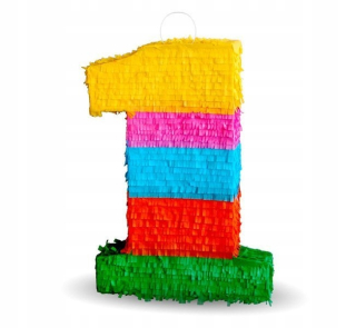 PINIATA DIGIT 1 MULTICOLOUR 50x35x7,5CM