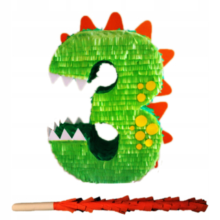 Pinata číslica 3 dinosaurov plnením Pinata