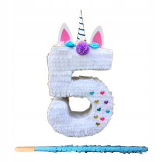 Pinata číslica 5 jednorožec náplň Pinata