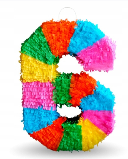 Pinata Pinata narodeniny Digit 6 Colorful dúha
