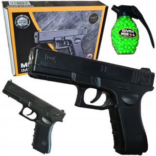 Detská zbraň - Kovová pištoľ Glock Replica Balls FREE