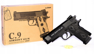 Pištoľ pre deti - Kovová pištoľ na guličky šuštiakového č.9 Colt 1911