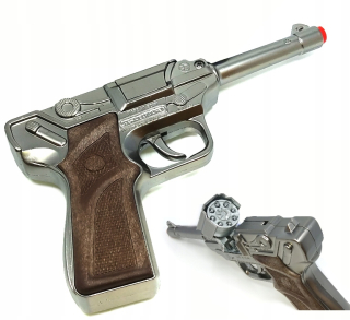 Pištoľ pre deti - CAPPED GUN GONHER Kovový základný náter LUGER S.