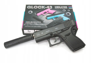 Pištoľ pre deti - Zbraň na loptičkách so SLENCER Replica Glock 43