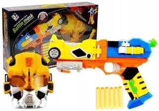Detská zbraň - ŠÍPOVÁ PISTOLA 2v1 ROBOTOVÁ PENA + MASKA