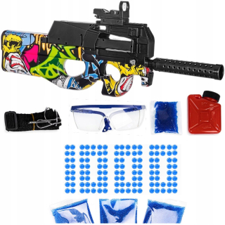 Gel Gun P90 Rifle Automatic Goggown Set