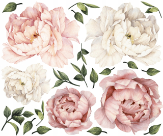 Detské samolepky na stenu - Peonia Peonia kvety Wall Stickers 160 Giga