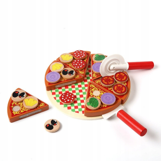 Detská kuchynka - Pizza drevená zábava s príslušenstvom