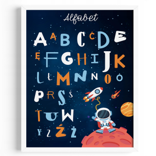Obraz do detskej izby - Vzdelávacie plagát Plagát Alphabet Kosmos A3 Frame