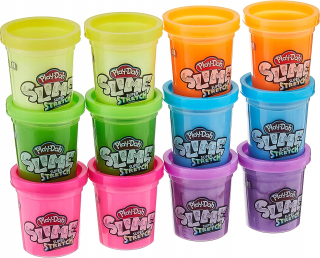 Modelovacia hmota - PLAY-DOH SLIME SUPER STRETCH SÚPRAVA 12 RUB