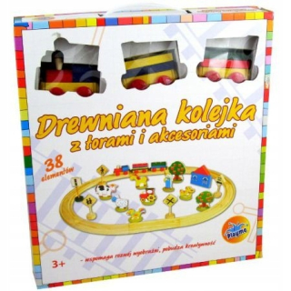 Drevená dráha pre deti - PlayMe Drevený front + skladby a príslušenstvo KDT9413