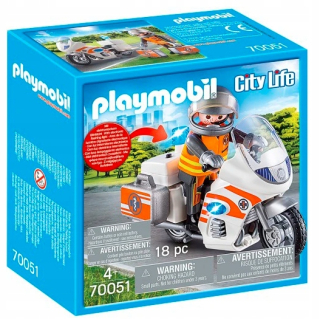 Stavebnica - PLAYMOBIL 70051 Záchranný motocykel so svetlom