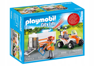 Stavebnica - PLAYMOBIL 70053 Quad záchrana s prívesom