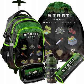 Školský batoh - Batoh Minecraft Set 5in1 na školských kolesách