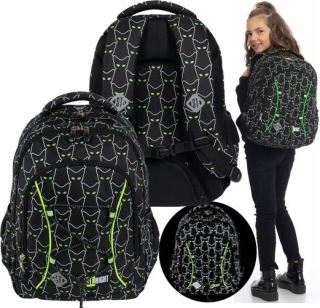 Školský batoh - Backpack St. Haright BP-32 mačky reflexné mačky