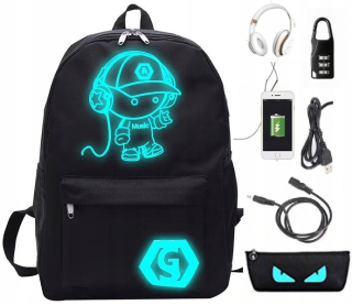Školský batoh - Clowing Backpack School Youth Backpacks USB