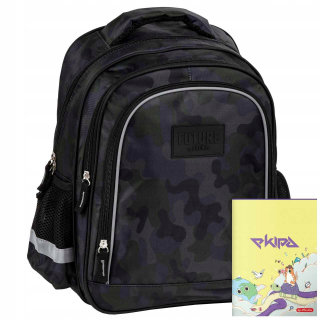 Školský batoh - ŠKOLSKÝ BATOH DF19 VOJENSKÝ MORO + KNIHA 60K.