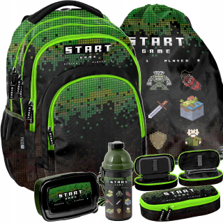 Školský batoh - Školské batohy pixel herné chlapci set gamy