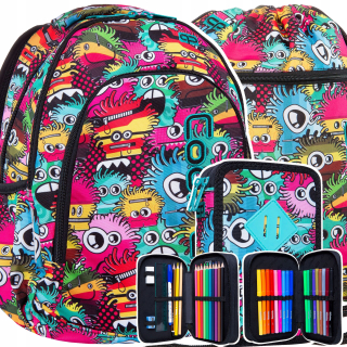 Školský batoh - ŠKOLSKÝ BATOH PUZDRO NA PEČARU TAŠKA COOLPACK 1-3 SET
