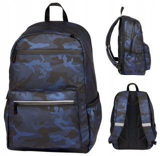 Školský batoh - Školská batohová taška Mybaq Camo Blue 26 L