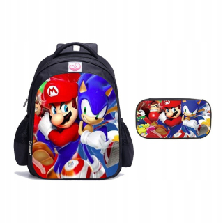 Školský batoh - TORNISTER + ceruzkový batoh Super Mario Bros Sonic