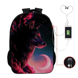 Školský batoh - Wolf Wilkor Batoh veľké vzory USB A4