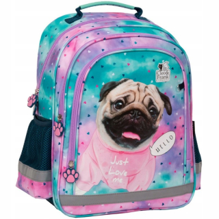 Školský batoh - Batoh MOPS psov batoh pre deti 1-3 pastel