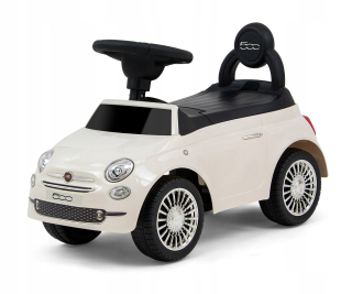 Chodítko pre deti - FIAT 500 napučaného vozidlo biely jazdec