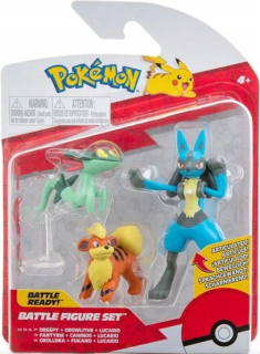 Pokémonové figúrky 3-pac dreepy + growlithe + Lucario