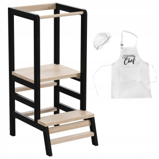 POMOCNÁ KUCHYŇA Taburetka PRE DETI Masívny Tulano Tasty 20 Black WOOD