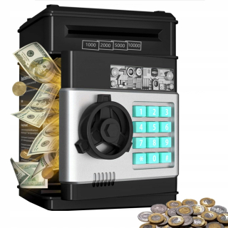 BEZPEČNÝ BANKOMATOM V PRASIATKU S BANKOVKAMI S PRÍSTUPOVÝM KÓDOM