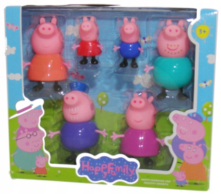 PEPPA PRASIATKO GEORGE MAMA OTEC DEDKO BABIČKA 6 KS