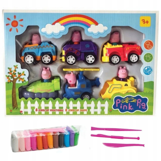 PEPPA PIG VOZIDLA SET POSTAVKY + AUTÁ 6 KS POHYBLIVÉ AUTÁ