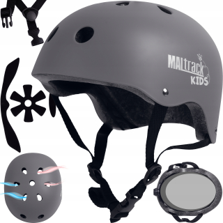 PRILBA NA DETSKÝ BICYKEL, KOLEČKY, NASTAVITEĽNÁ S VETRANÍM, ĽAHKÁ 51-54CM