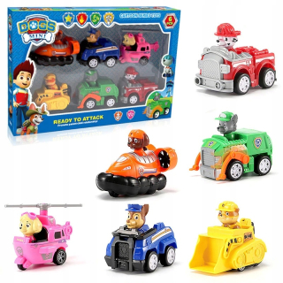 Rozprávkové autíčko - PSI Patrol auto. Vozidlá pohonu. Sada 6 ks