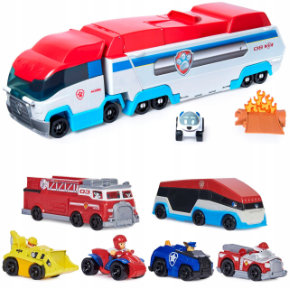 Rozprávkové autíčko - PAW PATROL PATROL 2v1 odpaľovač + 7 VOZIDIEL
