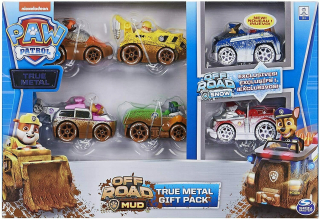 Rozprávkové autíčko - PSI PATROL SET 6 VOZIDLÁ FOUTHY KOVOVÉ VOZIDLÁ