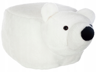 Detský sedací vak - pufa - Pouf White Teddy Bear Funny Seat pre deti pouf