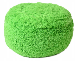 Detský sedací vak - pufa - PUFA hlavičky zomreli Shaggy Green Seat