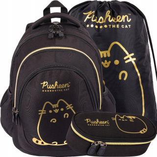 Viackomorový školský batoh Pusheen St. Majewski black, Odtiene žltej a zlatej 23 rokov