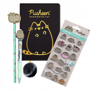 Zápisník A5 St. Majewski Pusheen čierna, odtiene žltej a zlatej