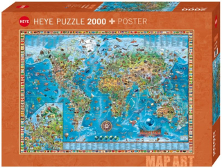 Puzzle 2000 Elements World Map úžasný svet