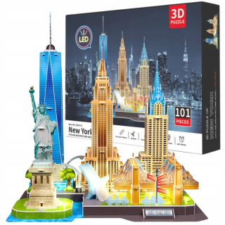 3D PANORÁMA PUZZLE CITY OF YORK NEW YORK LED SVETLO 101 ELEMENTOV