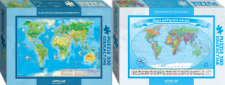 Detské puzzle mapa sveta + politický svet