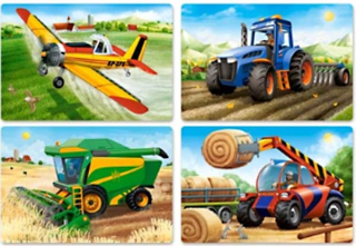 Puzzle pre batoľa 4 hádanky poľnohospodárske vozidlá ca