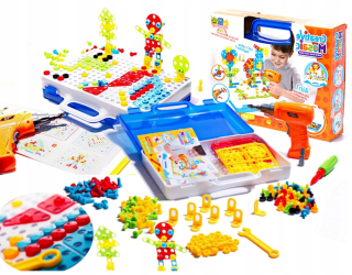 Stavebnica pre deti - Puzzle Vzdelávacie bloky Deti skrutkovač 237
