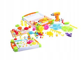 Detská dielňa - Puzzle podložky v kufri 4v1 Skrutkovač 181 el.