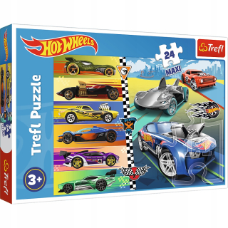 PUZZLE MAXI 24 AUTA AUTÁ HORÚCE KOLESÁ TREFL