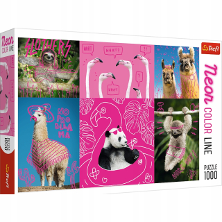 Puzzle neónové bláznivé zvieratá 1000 el