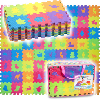 Puzzle penové vzdelávacie rohož zvieratá 144 el.